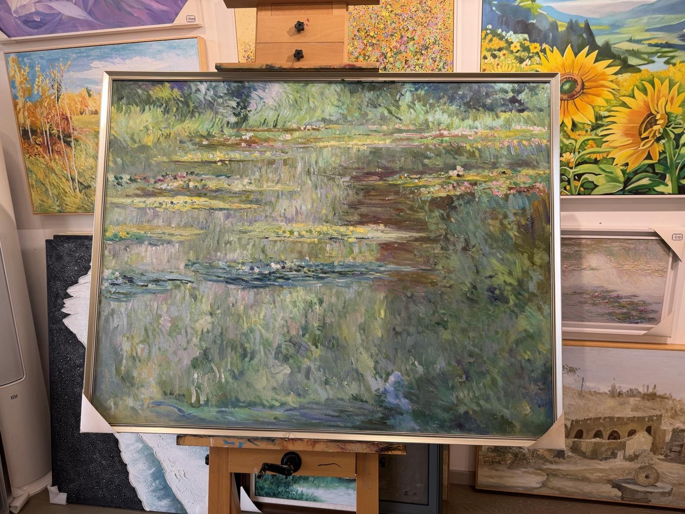 西安手绘油画定制 莫奈睡莲临摹油画 意风画廊西咸新区